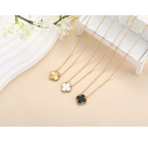 Clover Pendant Necklace Set for Women 18K Gold   3Pcs
